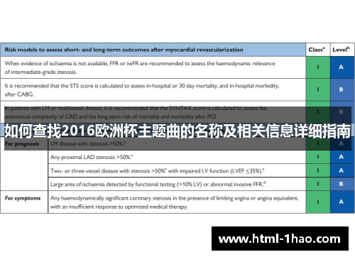 如何查找2016欧洲杯主题曲的名称及相关信息详细指南